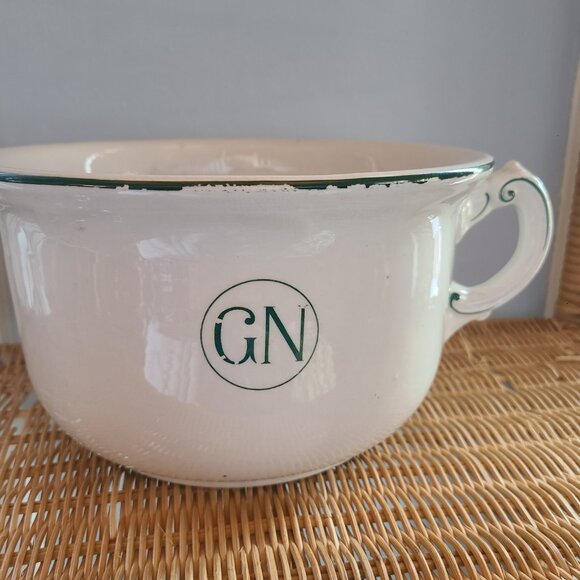 Great Northern Rare ANTIQUE VINTAGE Chamber Po White W/ Green Lettering 1930's - Picture 3 of 7